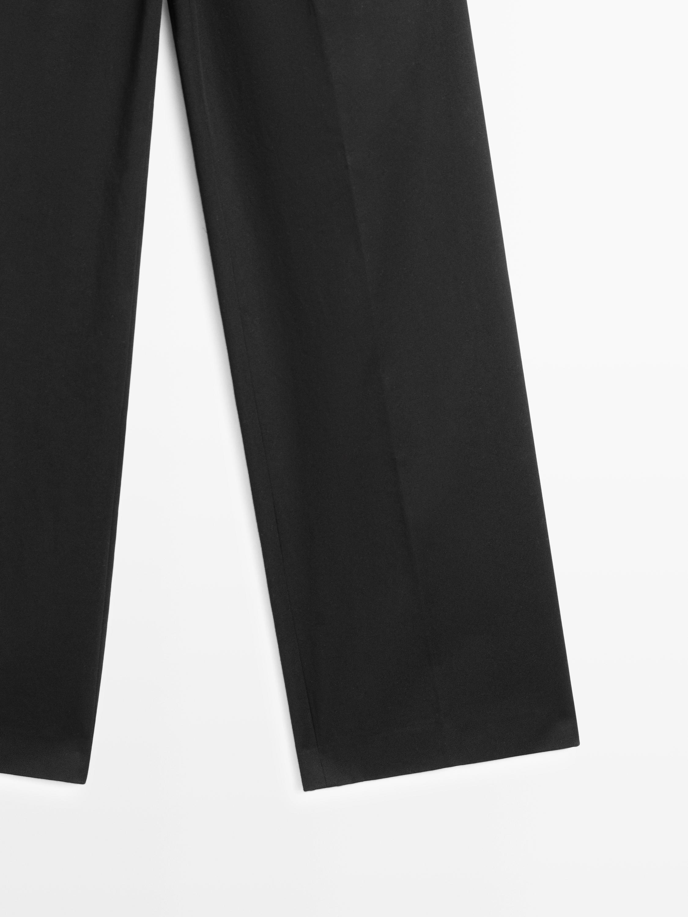 Darted cotton trousers